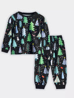 Children's Christmas Tree Print Pajama Set - Farnelli