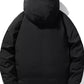 Men's Plus Size Hooded Puffer Jacket with Multiple Pockets - Farnelli