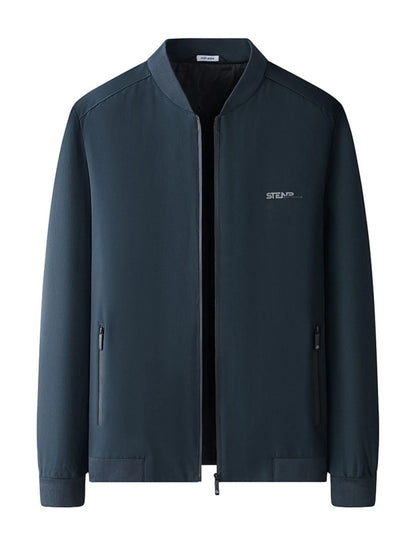 Men's Plus Size Zip-Up Bomber Jacket with Pockets - Farnelli