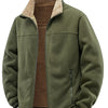 Men's Plus Size Zip Up Fleece Jacket - Army Green