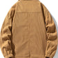 Men's Plus Size Corduroy Sherpa Lined Trucker Jacket - Farnelli