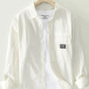 Men's Plus Size Button Up Long Sleeve Shirt - White