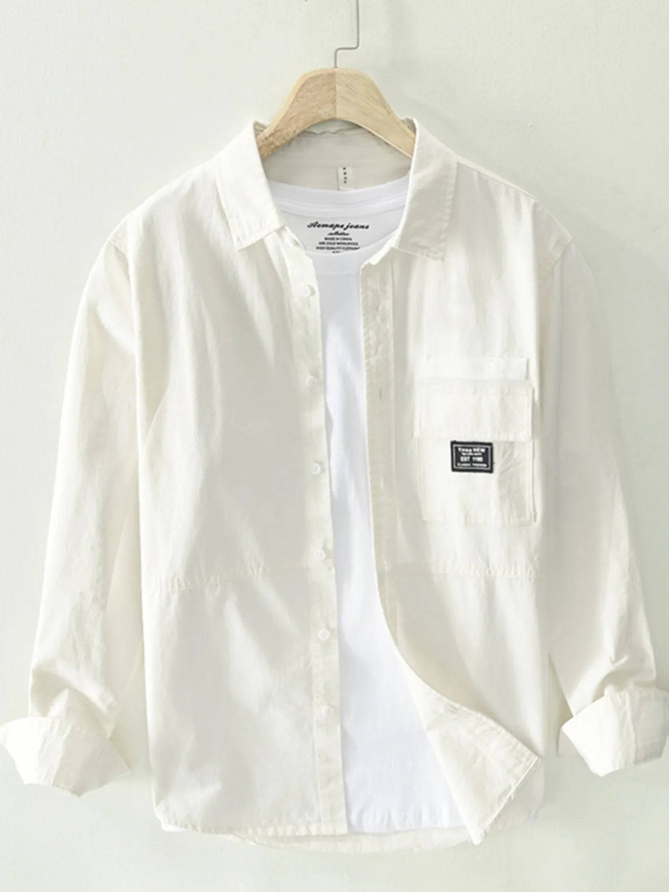 Men's Plus Size Button Up Long Sleeve Shirt - Farnelli