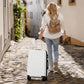 HouseOfZazla 5-piece black hardside luggage set with USB port and rolling suitcases