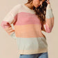 SO ME Multi Color Block Long Sleeve Sweater - Farnelli