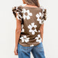 Vada Floral Textured Ruffled Sleeve Blouse - Farnelli