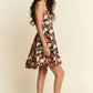 Davi & Dani Floral Scalloped Cutout Back Mini Dress - Farnelli
