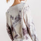 Umgee Full Size Tie Dye Front Gathered Detail Round Neck Long Sleeve T-Shirt Plus Size - Farnelli