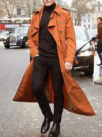 Men's Long Sleeve Longline Trench Coat - Farnelli