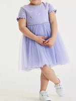 Children's Short Sleeve Tulle Dress - Farnelli