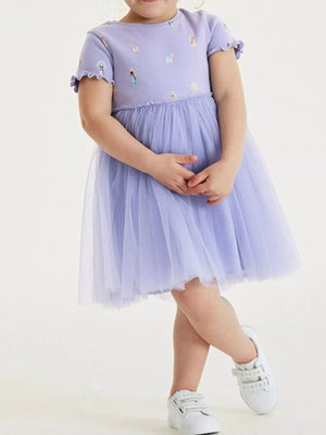 Children's Short Sleeve Tulle Dress - Farnelli