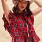 SO ME Christmas Holiday Plaid Ruffled Quilt Vest Top - Farnelli