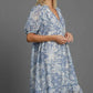 Umgee Full Size Printed Puff Short Sleeve Midi Dress Plus Size - Farnelli