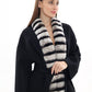 Genuine  French Orylag Fur Italian Cashmere Wool Coat 85cm