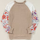 Bailey Patchwork Long Sleeve Ribbed Blouse - Farnelli
