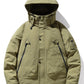 Men's Plus Size Hooded Puffer Jacket with Multiple Pockets - Farnelli