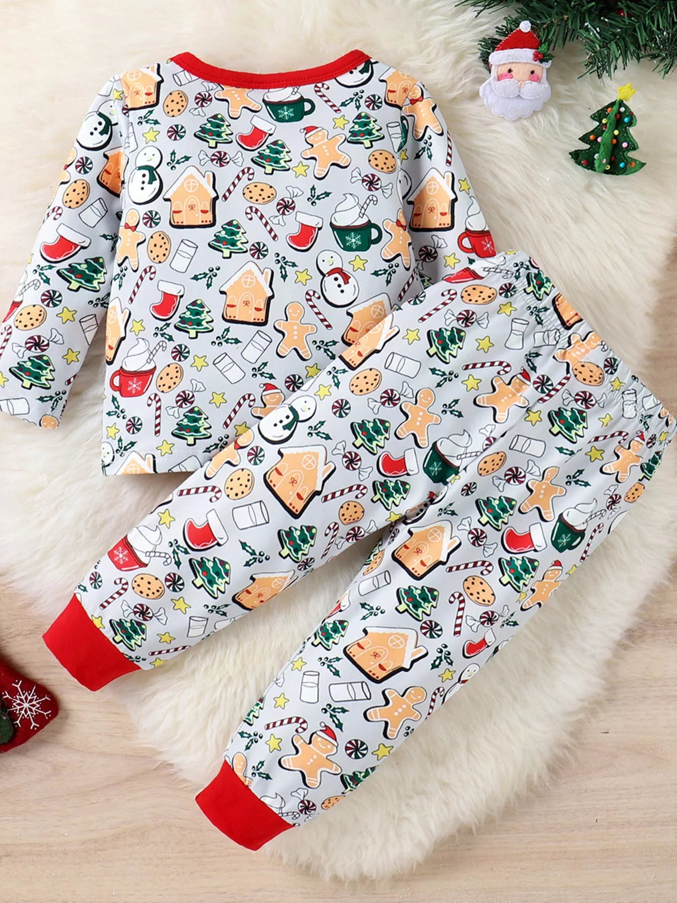 Children's Christmas Print Top and Pants Set - Farnelli