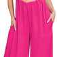 Zenana Woven Tie Back Suspender Jumpsuit - Farnelli