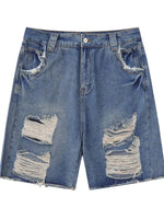 Men's Distressed Denim Shorts - Farnelli