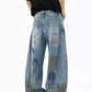 Men's Paint Splattered Wide Leg Jeans - Farnelli