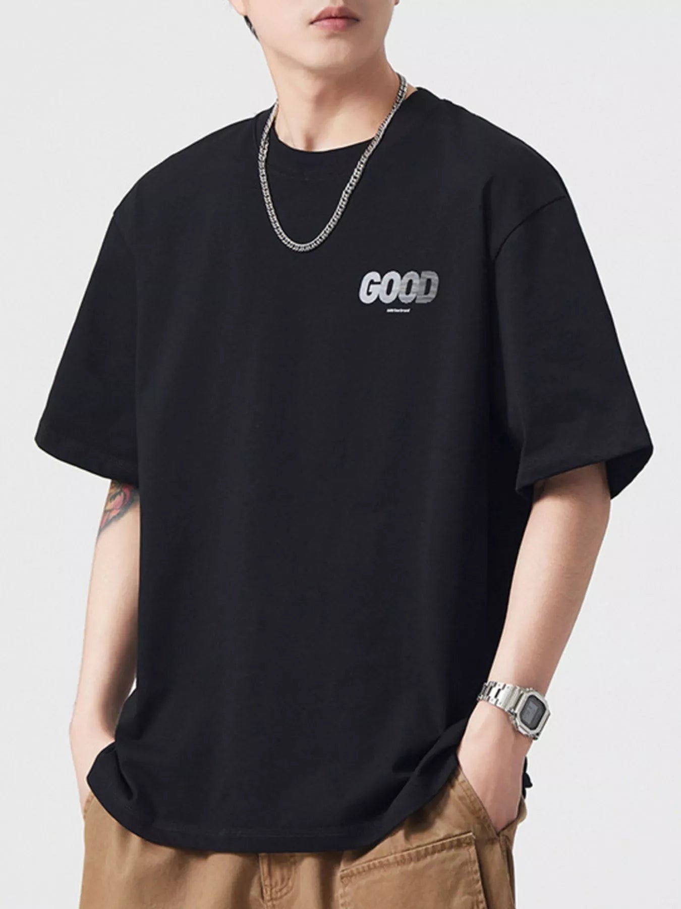 Men's Plus Size Round Neck Short Sleeve T-Shirt - Farnelli