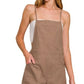 Zenana Woven Spaghetti Strap Overalls - Farnelli