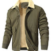 Men's Warm Sherpa Lined Jacket - Army Green