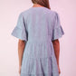 VERY J Mineral Washed Baby Bell Sleeve Woven Mini Dress - Farnelli