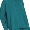 Zenana Corded Rib Long Sleeve Tee and Shorts Set - TEAL
