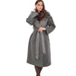 Boston Genuine Silver Fox Cashmere Blend Double-Face Coat in Grey Melange