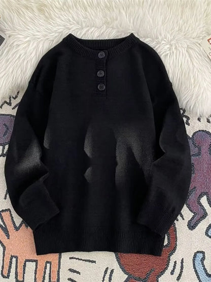 Men's Button Detail Long Sleeve Sweater - Farnelli