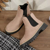 Round Toe Ankle Boots - Brown