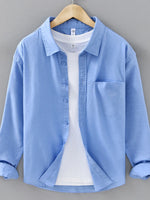 Men's Plus Size Button Up Long Sleeve Shirt - Farnelli