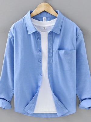 Men's Plus Size Button Up Long Sleeve Shirt - Farnelli