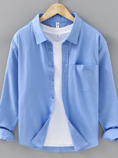 Men's Plus Size Button Up Long Sleeve Shirt - Farnelli