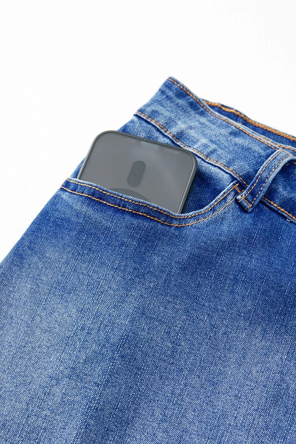 Wrapped Crossed Waist Denim Mini Skirt - Farnelli