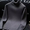 Men's Ribbed Turtleneck Long Sleeve Sweater - Gray