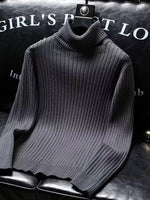 Men's Ribbed Turtleneck Long Sleeve Sweater - Farnelli