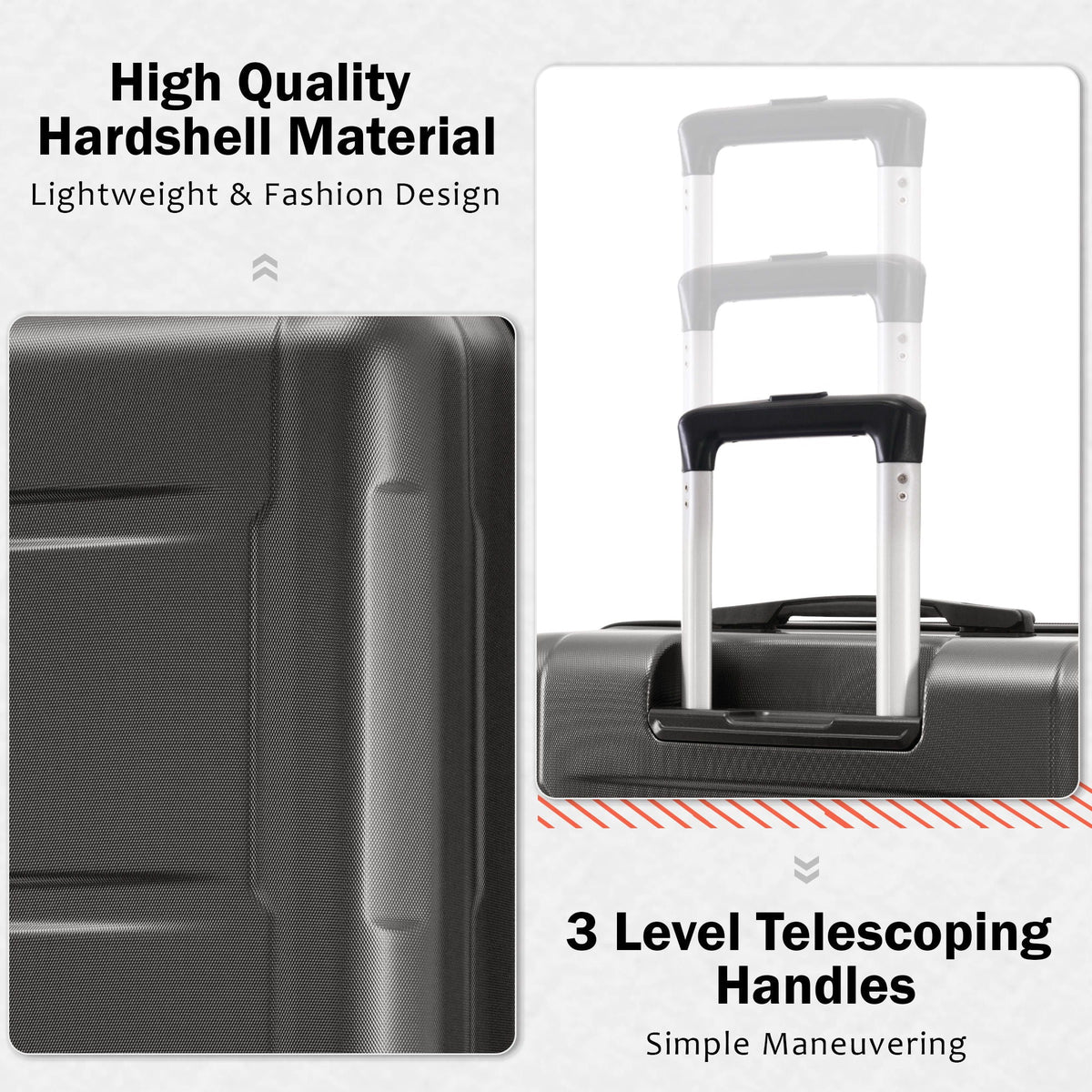 HouseOfZazla expandable 2-piece luggage set with TSA lock and spinner wheels in multiple colors