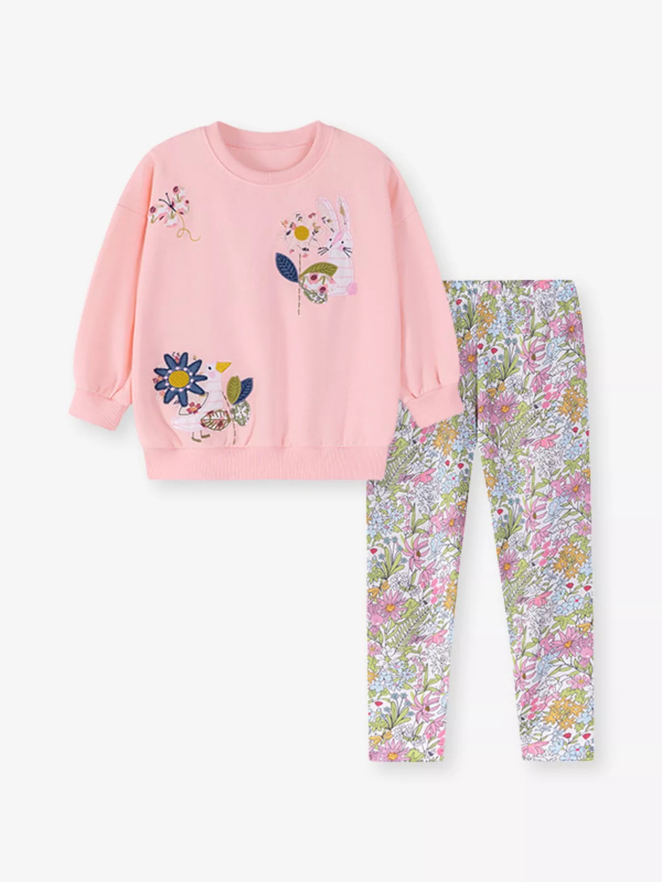 Children's Floral Sweatshirt & Leggings Set - Farnelli