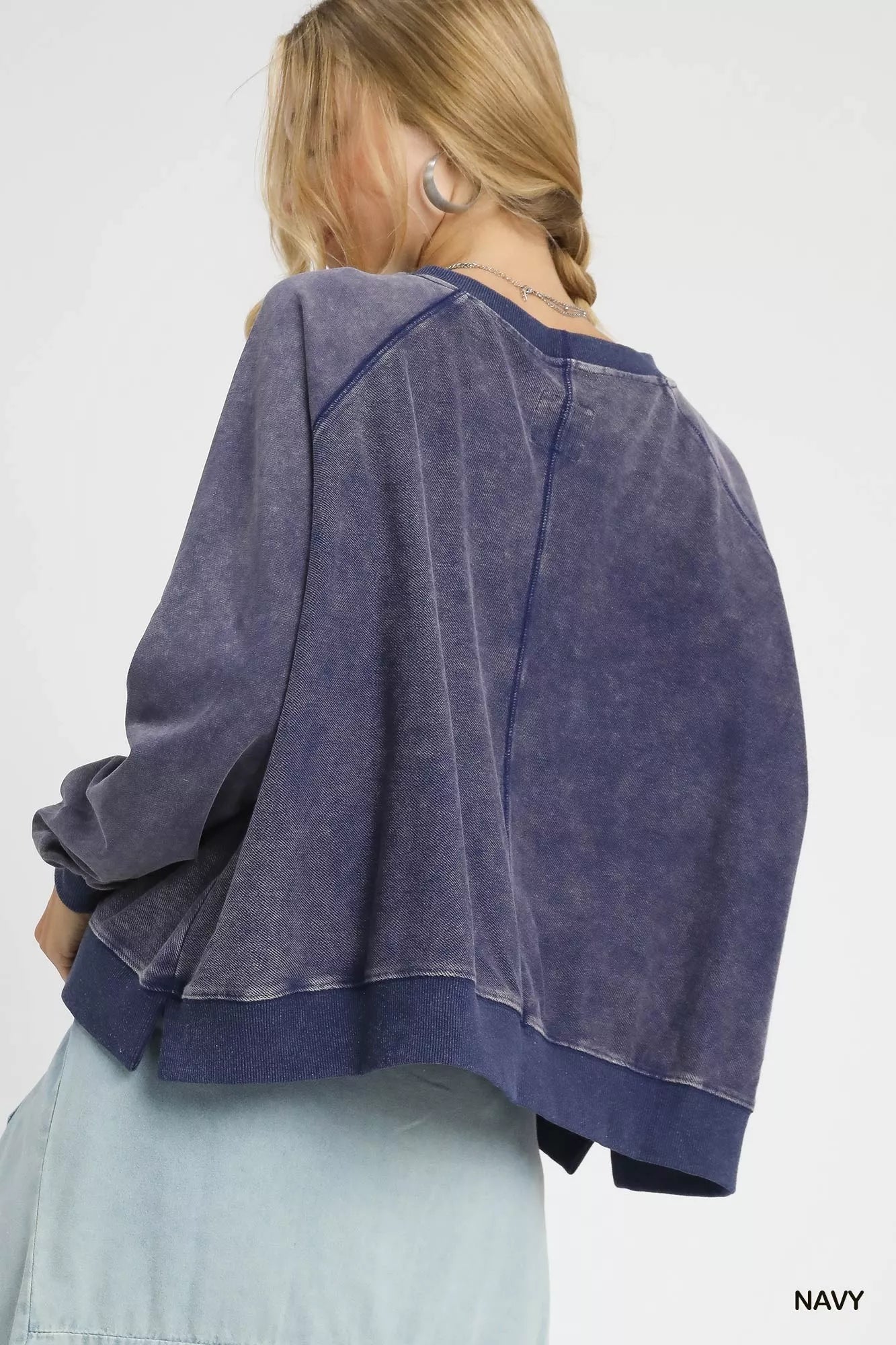 Umgee Mineral Wash French Terry Sweatshirt - Farnelli