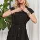 ADORA Solid Cap Sleeve Button Up Shirt - Farnelli
