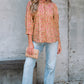 Sadie Floral Bow Pin-tuck Bust Half Puff Sleeve Blouse - Farnelli