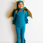 Jade Blue and Gold Dragon Costume