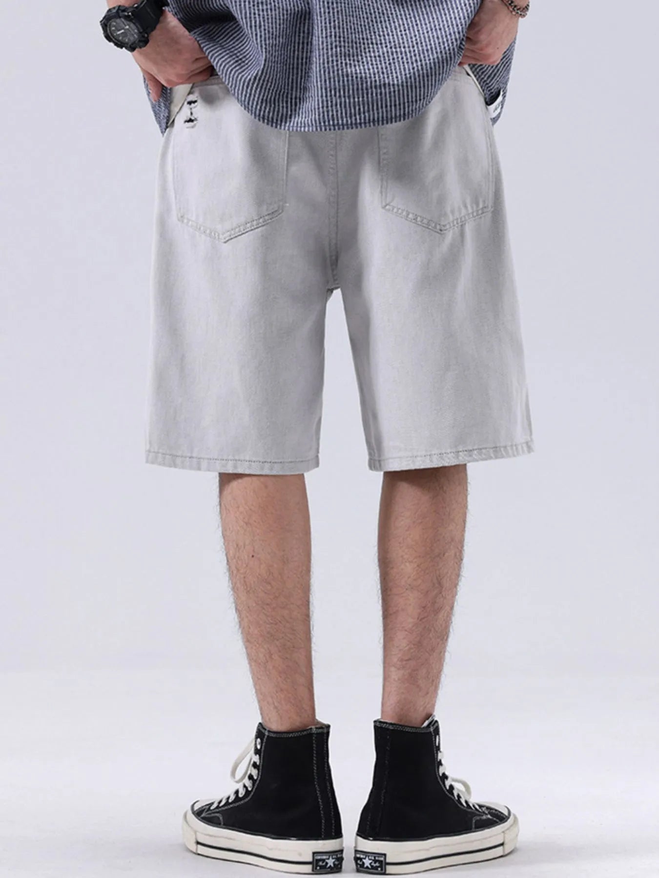 Men's Distressed Loose Fit Denim Shorts - Farnelli