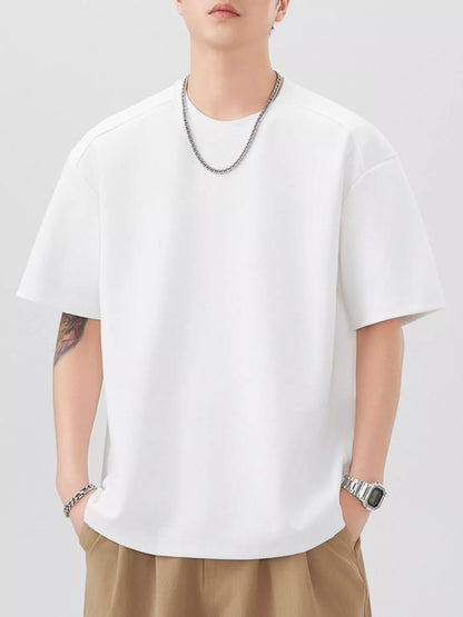 Men's Plus Size Round Neck Short Sleeve T-Shirt - Farnelli