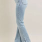 Judy Blue Full Size Tummy Control Vintage Wash Side Slit Slim Boot Jeans Plus Size - Farnelli