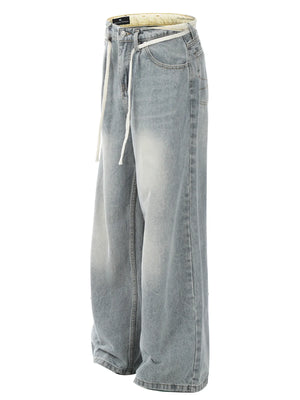 Men's Washed Wide-Leg Jeans - Farnelli