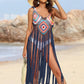 Fringe Spaghetti Strap Cover-Up - Farnelli