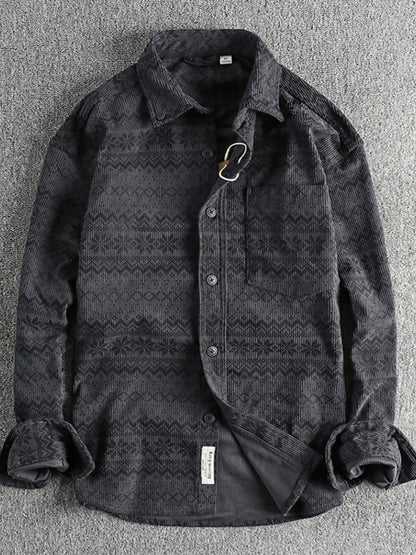 Men's Button Up Long Sleeve Shirt - Farnelli